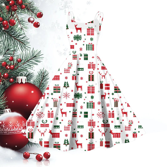 Holiday Elegance Dress – Vintage Silhouette with Festive Charm